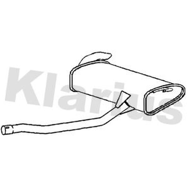 Klarius Box With Tail Pipe Rear fits Fiat 500X 2014-2020 1.6