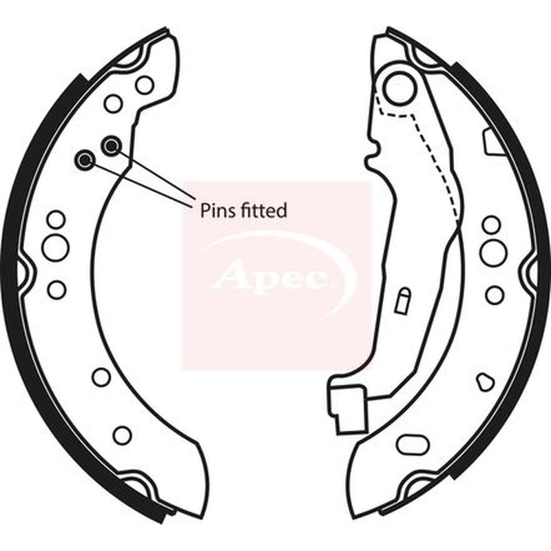 Apec Brake Shoe Set Axle Kit fits Renault Twingo II 2007-2014 1.2