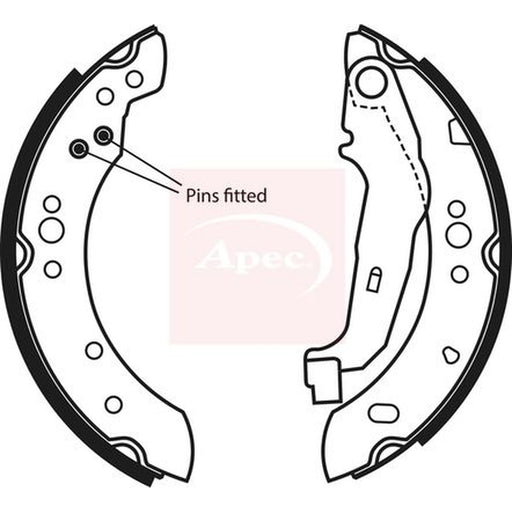 Apec Brake Shoe Set Axle Kit fits Renault Twingo II 2007-2014 1.2