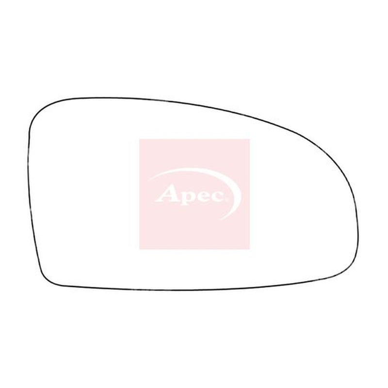 Apec Exterior Wing Mirror Glass Right fits Chevrolet Kalos 2003-2013 1.2 1.4