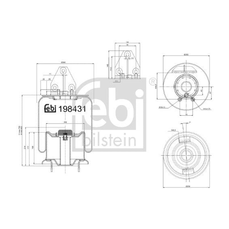Febi Air Suspension Bellow Front Right 198431