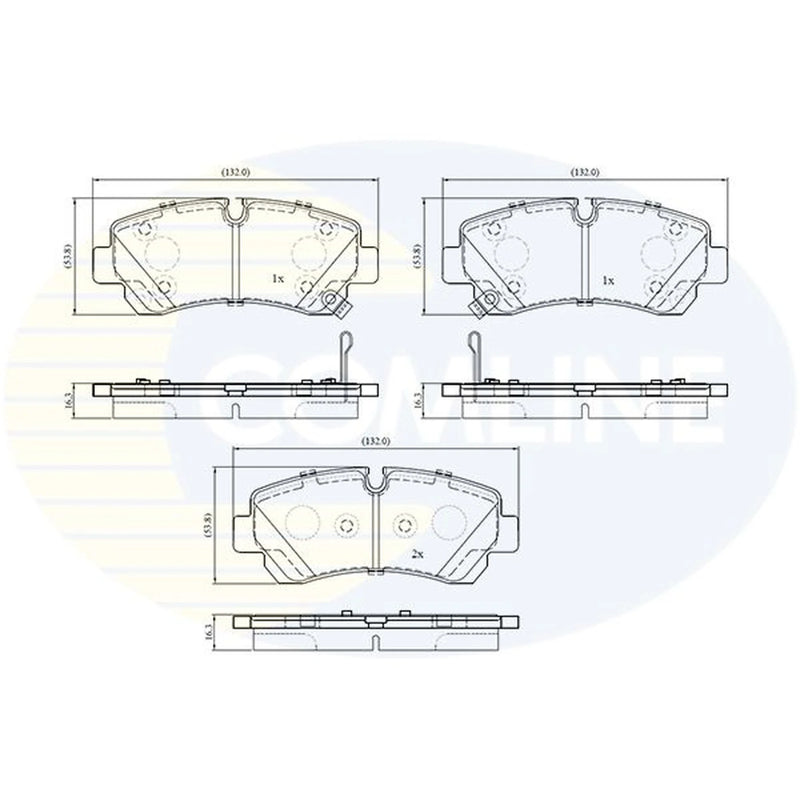 Comline 4 x Rear Brake Pad Set fits Maxus Deliver 9 2020 on 2.0
