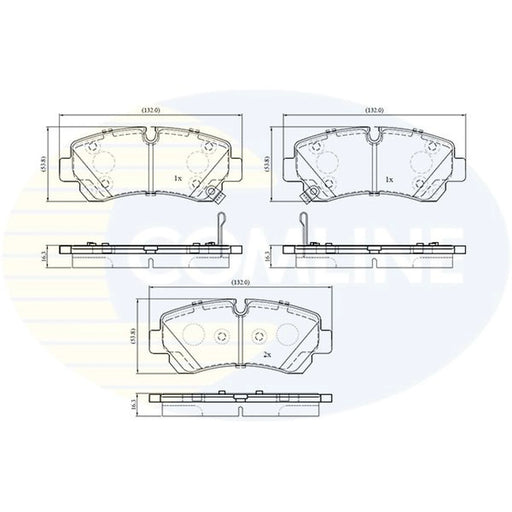 Comline 4 x Rear Brake Pad Set fits Maxus Deliver 9 2020 on 2.0