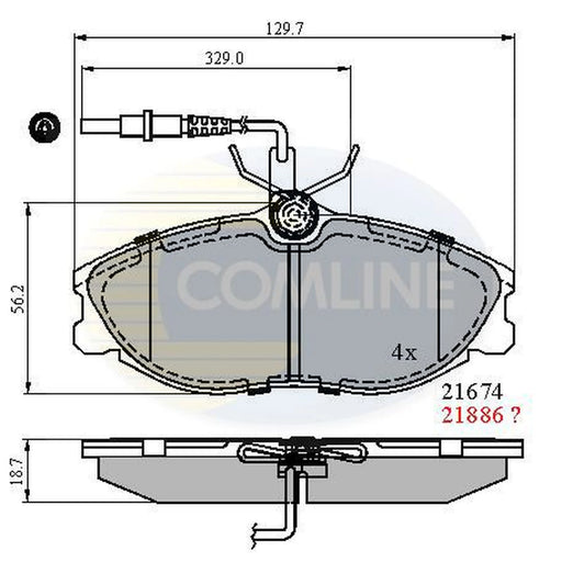 Comline Front Brake Internally Vented Discs & Pads fits Citroën Zx 1996-1997 2.0