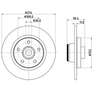 Mintex Rear Brake Discs MDC2614-x2