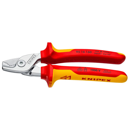 KNIPEX 95 16 160 SB StepCut® VDE Insulated Cable Shears, 160mm - 95 16 160 SB - image 1
