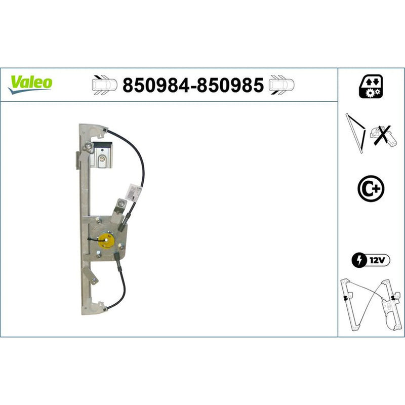 Valeo Electric Window Regulator Lifter Left Rear 850984