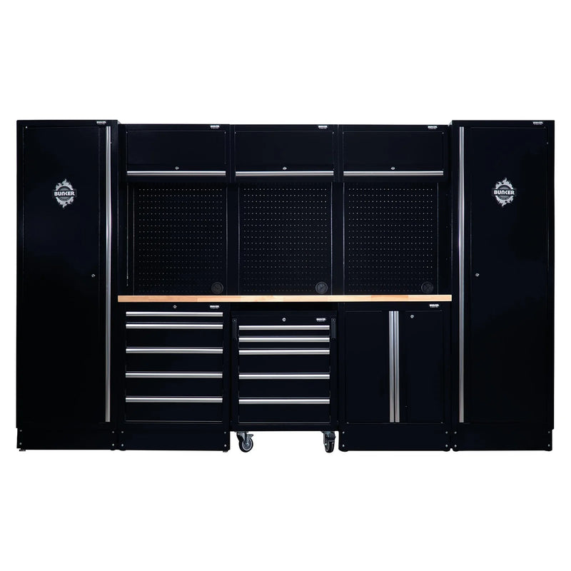 BUNKER 16 Piece Modular Storage Combo with Hardwood Worktop, 3240mm - image 1