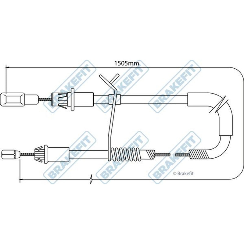 Apec Handbrake Cable Left Rear fits Ford Transit 2006-2014 2.2 2.3 2.4 3.2