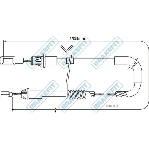 Apec Handbrake Cable Left Rear fits Ford Transit 2006-2014 2.2 2.3 2.4 3.2