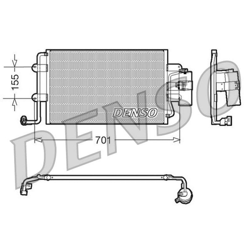 Denso Air Conditioning Condenser fits VW New Beetle 1998-2010