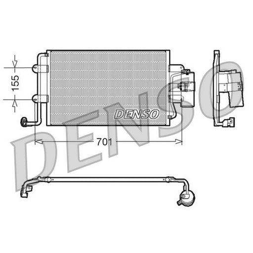 Denso Air Conditioning Condenser fits VW New Beetle 1998-2010