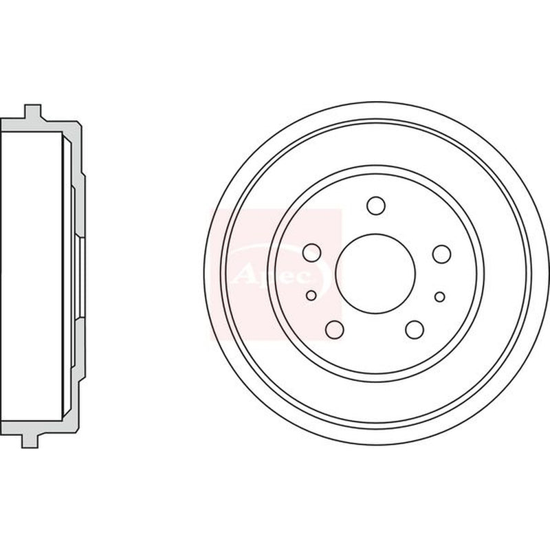Apec Brake Drum Assembly Rear fits Ford Focus II 2004-2012 1.4 1.6 1.8