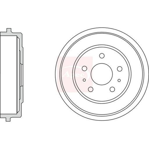 Apec Brake Drum Assembly Rear fits Ford Focus II 2004-2012 1.4 1.6 1.8