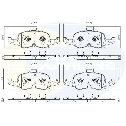 Comline 4 x Front Brake Pad Set fits Audi Tt 2014 on 2.0