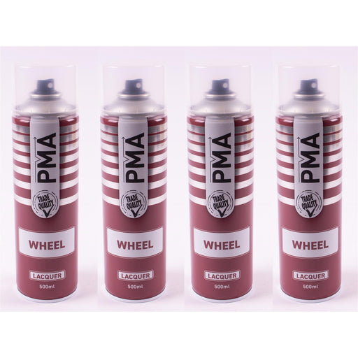 4 x PMA WHEEL LACQUER CLEAR PAINT SPRAY 500ml LAQUER BODYSHOP REPAIR PMA - Dynamic Drive
