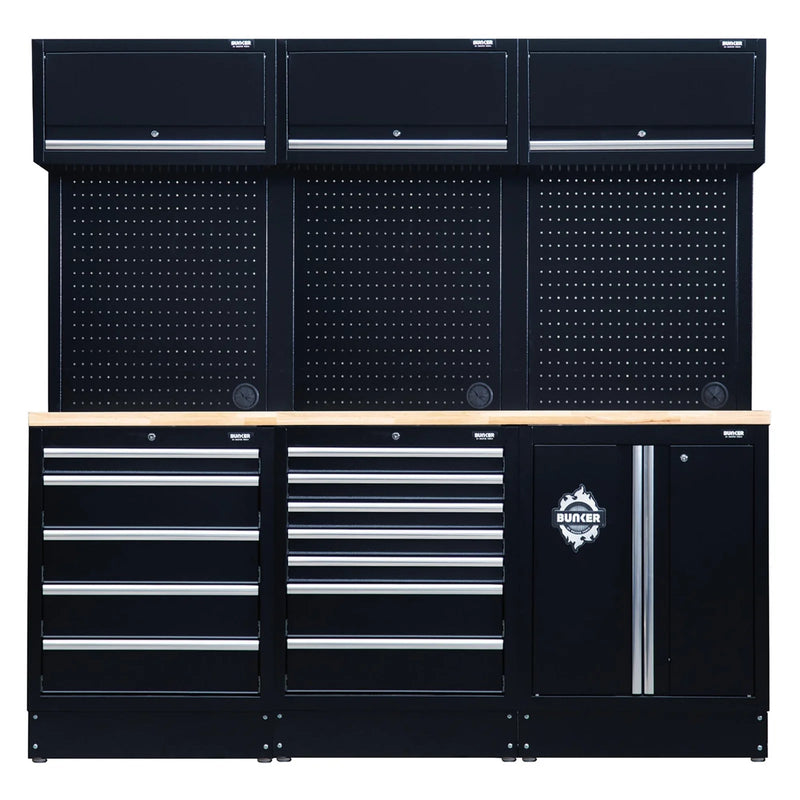 BUNKER 14 Piece Modular Storage Combo with Hardwood Worktop, 2040mm - image 1