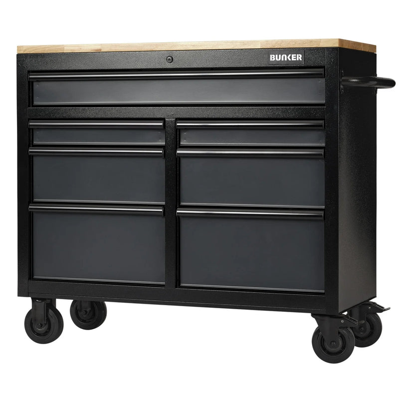 BUNKER 7 Drawer Workbench Roller Tool Cabinet, 41", Grey - B100-41G/FSC - image 1