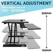 Dellonda 89cm Adjustable-Height Standing Desk Riser 15kg Capacity DH15 Dellonda - Dynamic Drive