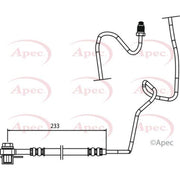Apec Brake Hydraulic Hose Line Rear Right fits Audi A3 1996-2003 1.6 1.8 1.9