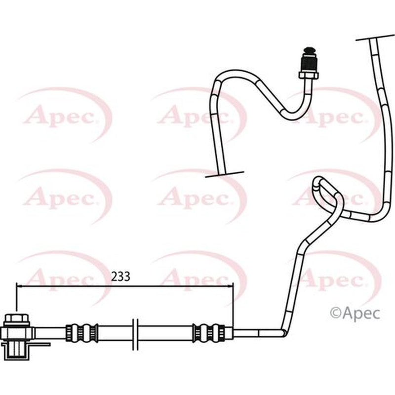 Apec Brake Hydraulic Hose Line Rear Right fits Audi A3 1996-2003 1.6 1.8 1.9