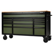 BUNKER 15 Drawer Workbench Roller Tool Cabinet, 61", Green - B100-61GR/FSC - image 1