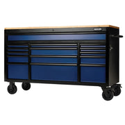 BUNKER 15 Drawer Workbench Roller Tool Cabinet, 61", Blue - B100-61B/FSC - image 1