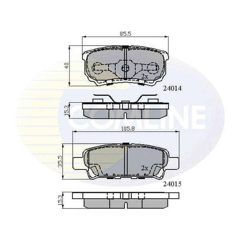 Comline Front & Rear Brake Discs & Pads fits Mitsubishi Lancer VIII 2008-2010