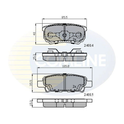 Comline Rear Brake Discs & Pads fits Mitsubishi Lancer VII 2004-2007