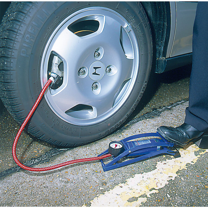 Draper Single Cylinder Foot Pump with Pressure Gauge 14172 Draper - Dynamic Drive