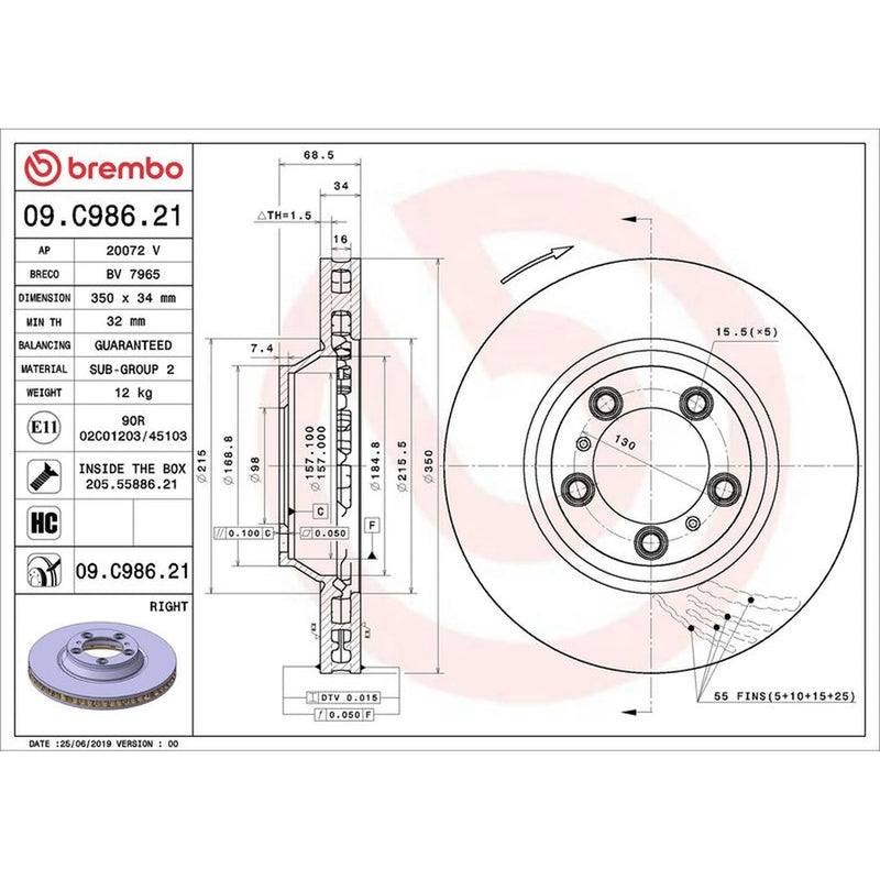 Brembo Front Brake Discs & Pads fits Porsche Cayenne 2017-2023 2.9 3.0 4.0