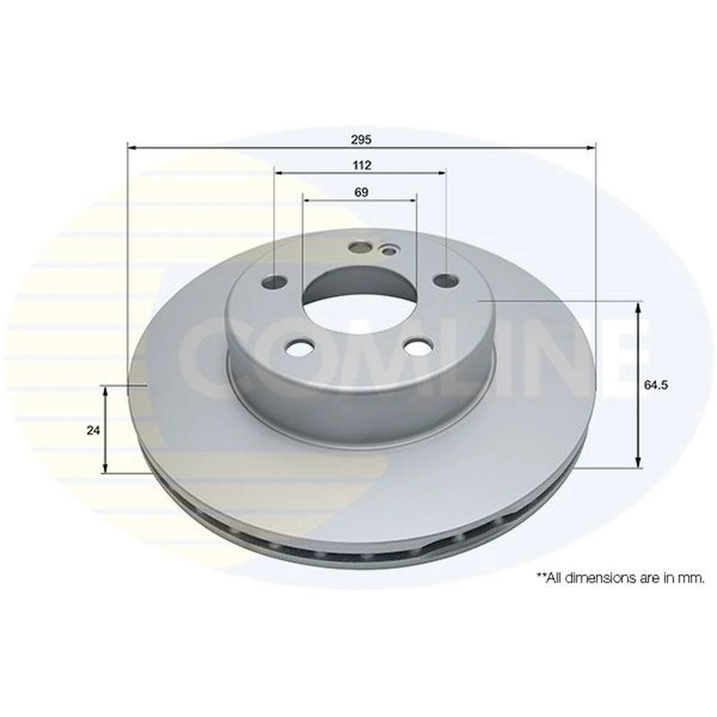 Comline 2 x Vented Front Brake Discs ADC5002V-x2