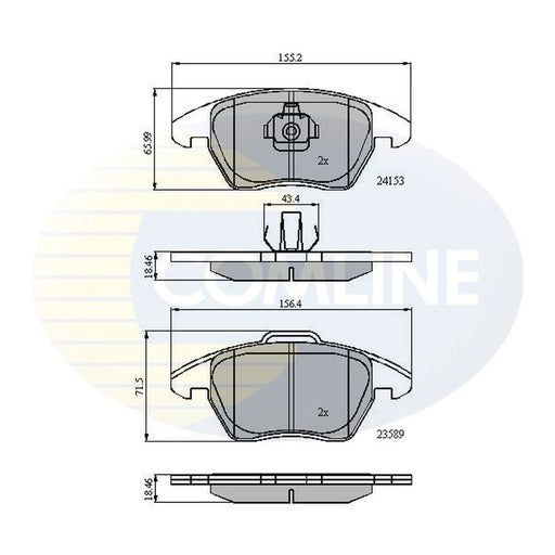 Comline Front Brake Discs & Pads fits Peugeot Rcz 2010-2015 1.6 2.0