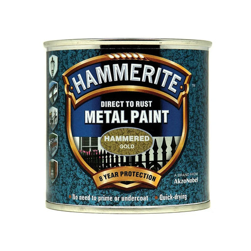 Hammerite Direct To Metal Hammered Gold Paint 250ml