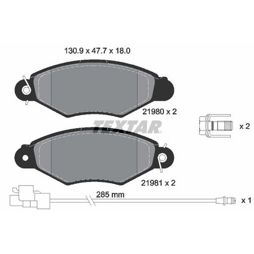 Textar Front Brake Pad Set 2198009