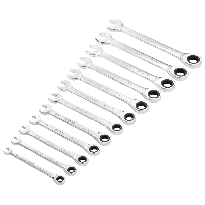 Draper HI-TORQ® Metric Ratchet Combination Spanner Set, 8 - 19mm (12 Piece) - image 1