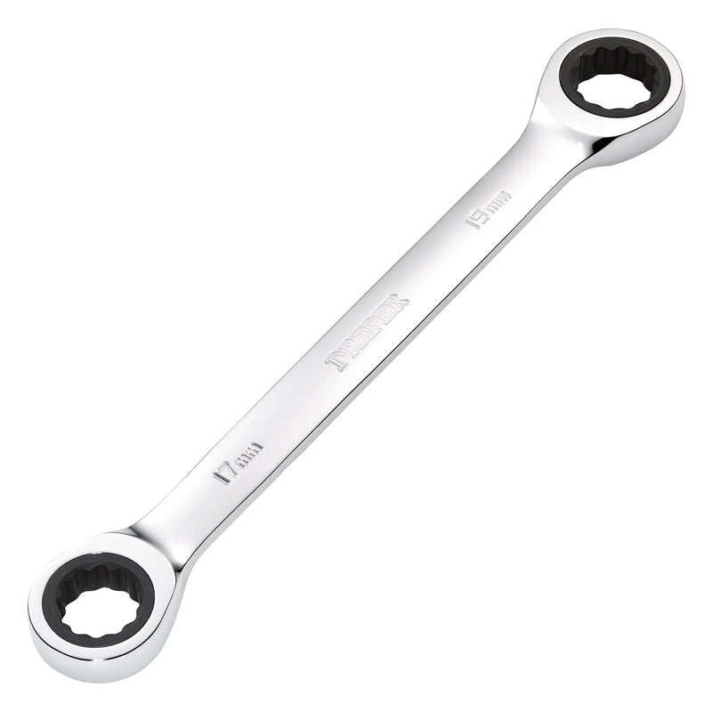 Draper HI-TORQ® Metric Double Ratchet Ring Spanner, 17 x 19mm - 8231BSMM - image 1