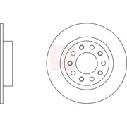 Apec 2 x Solid Rear Brake Discs SDK6673