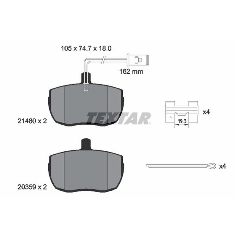 Textar Front Brake Pad Set 2148001