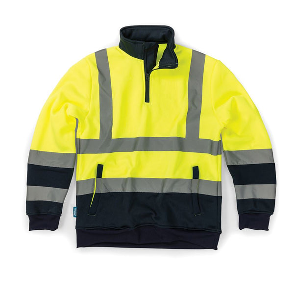 Tough Grit Hi-Vis 2-Tone Sweatshirt Yellow/Navy XXL Tough Grit - Dynamic Drive