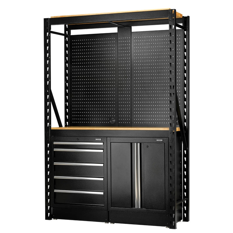 BUNKER 15 Piece Modular Storage Combo 2 Tier Racking with Hardwood Shelving - image 1