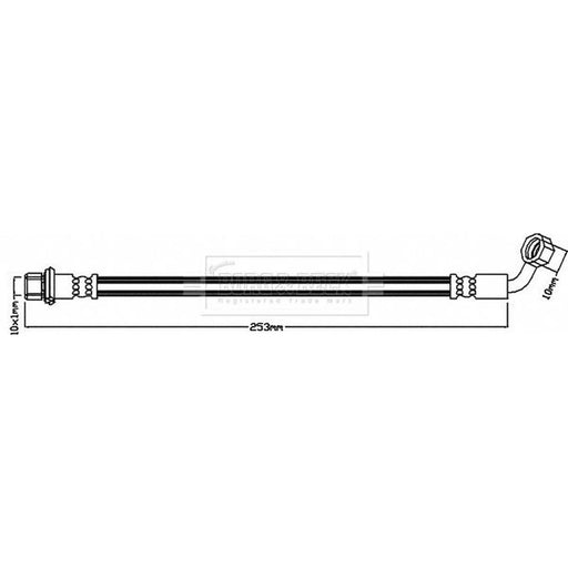 Borg & Beck Brake Hydraulic Hose Line outer BBH8606