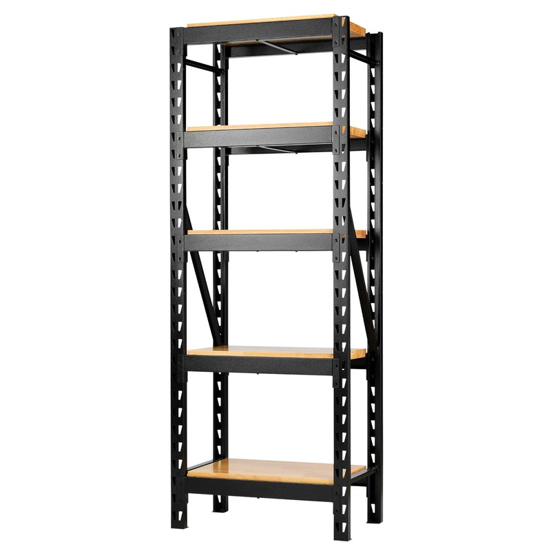 BUNKER® 22 Piece Modular 5 Tier Racking with Hardwood shelving 750-1500mm - image 1