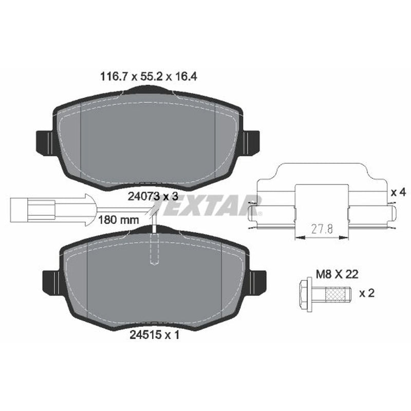 Textar Brake Pad Set 2407304