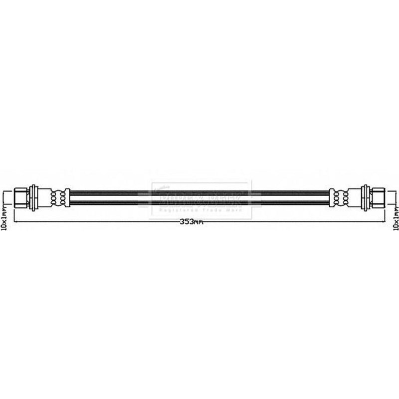 Borg & Beck Brake Hydraulic Hose Line Rear BBH8671