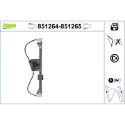 Valeo Electric Window Regulator Lifter Left Rear 851264