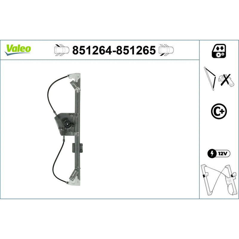 Valeo Electric Window Regulator Lifter Left Rear 851264