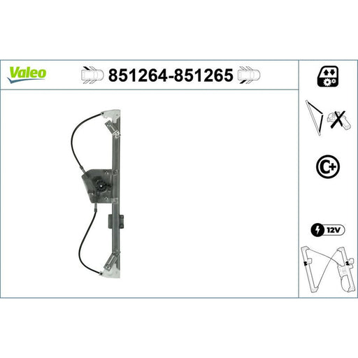Valeo Electric Window Regulator Lifter Left Rear 851264