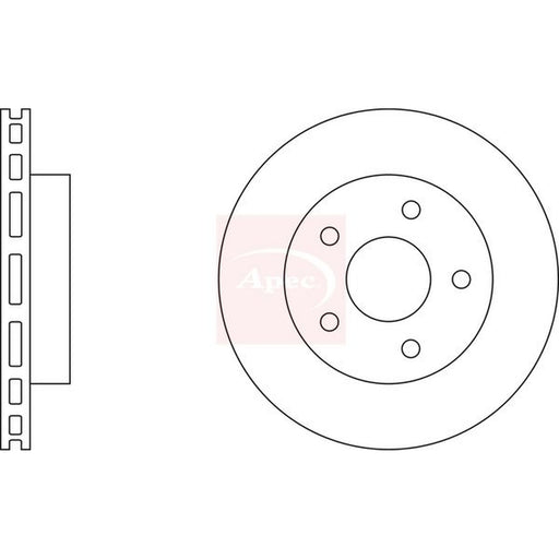 Apec 2 x Vented Brake Discs fits Jeep Grand Cherokee 1999-2005 2.7 3.1 4.7