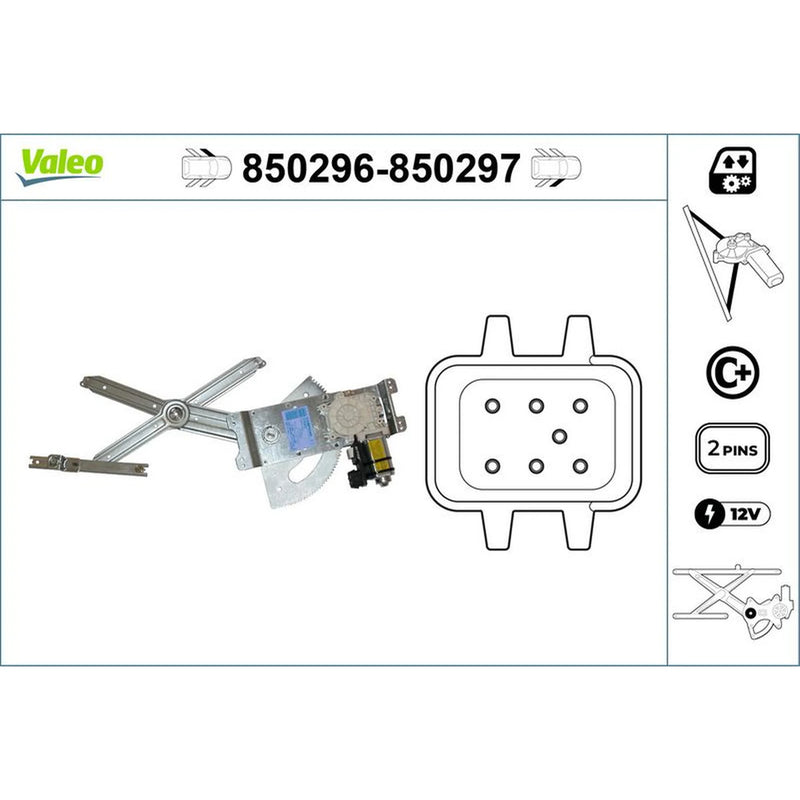 Valeo Electric Window Regulator Lifter Left Front 850296